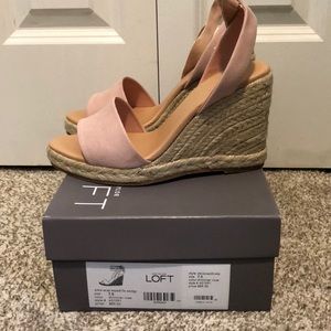 Ann Taylor LOFT Ankle Wrap Edpadrille Wedge